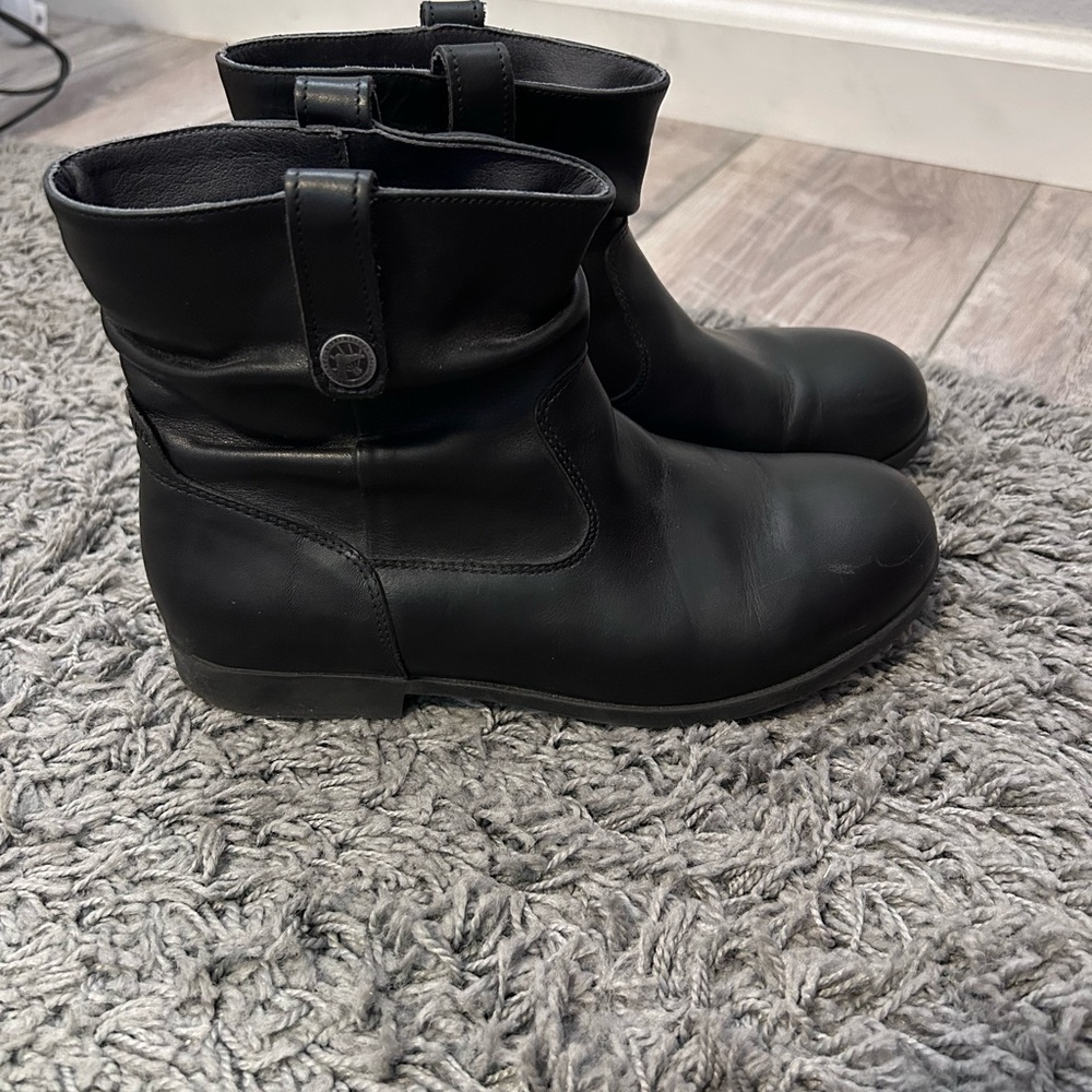 Black Leather Ankle Boots